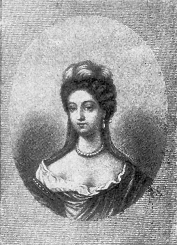 Fatima Maria Aurora von Spiegel – auf einem Kupferstich von Johann Lindner (1860) 