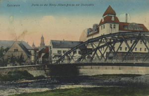 Roßwein - König-Albert-Brücke mit Stadtmühle.