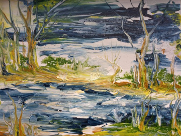 Seelandschaft von Gretel Bayer. (8)