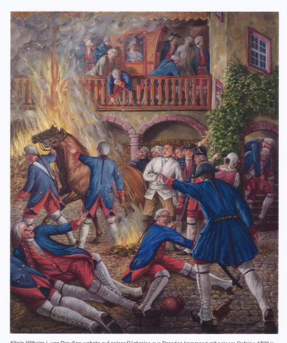 Der Brand in Torgau 1728. Gemälde von Volker Pohlenz.