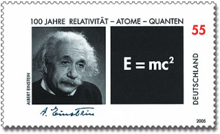 Briefmarke zum 100. Geburtstag der Relativitätstheorie.