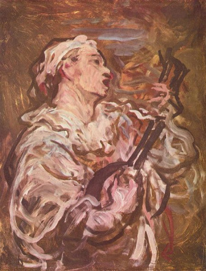 Der Gitarrenspieler. Gemälde von H. Daumier.