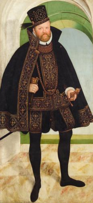 Kurfürst August gemalt von Lucas Cranach d.J. aus Wikipedia gemeinfrei