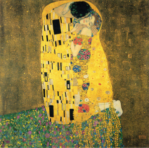 Der Kuß. Gemälde von Gustav Klimt.