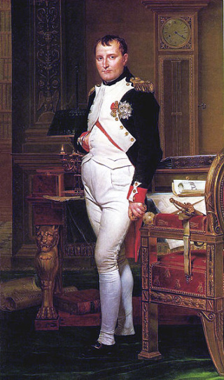 Porträt von Napoleon. Gemälde von Jacques-Louis David (1748–1825).