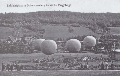 Ballonstart in Schwarzenberg um 1913