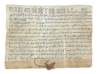 Die Urkunde, die Otto der IV. unterzeichnete Bild: Wikipedia gemeinfrei