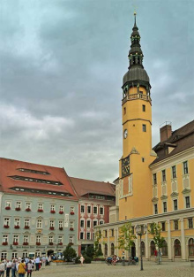 Rathaus und Marktplatz in Bautzen 