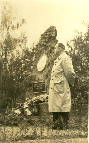 Willy Winkler bei der Einweihung des Blüchersteines
