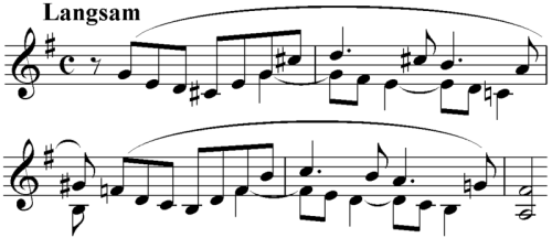 Der Beginn von Robert Schumann's Lied "Zwielicht" (Liederkreis op. 39).
